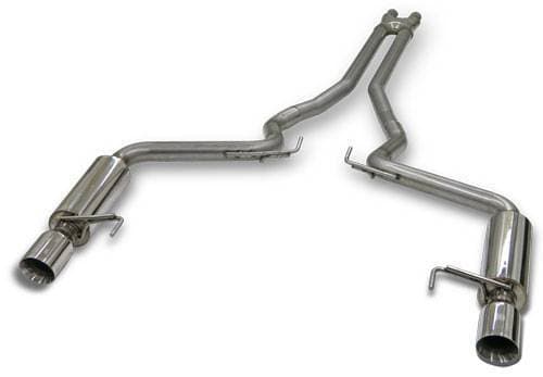 Ford Mustang GT 2015 Bassani 3" X-Cross Over and Race Muffler Cat-back System to Bassani Long Tube Headers