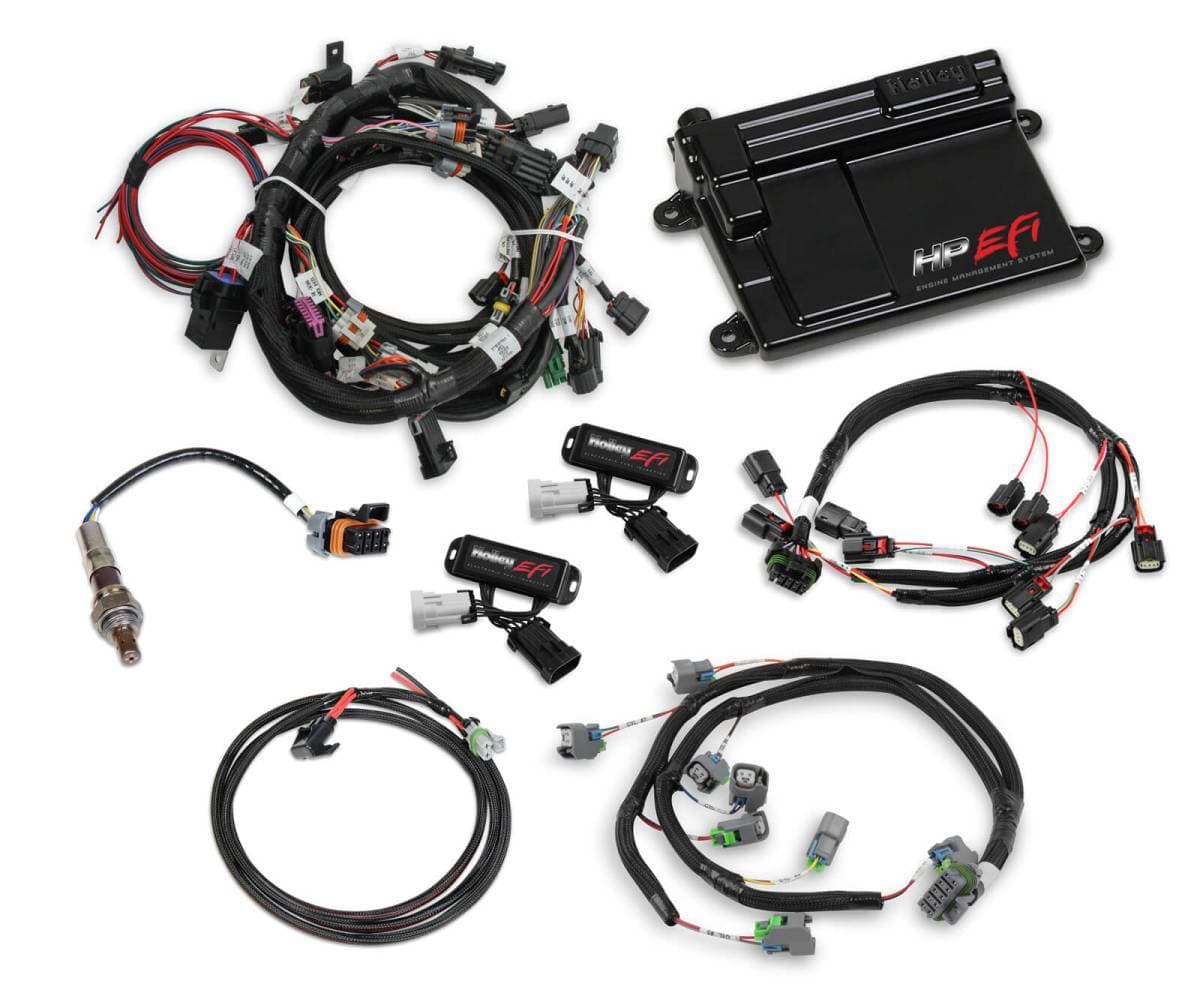 Holley HP EFI Fuel Injection System - Ford Coyote Engines 2015-2017 EV6 Connectors NTK O2 Sensor