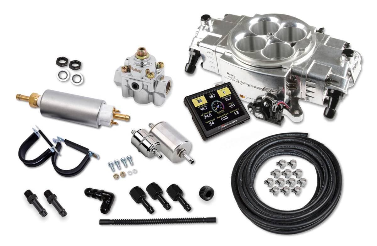 Holley Super Sniper Stealth EFI 4150 Self-Tuning Fuel Injection Master Kit 650 HP - Polished