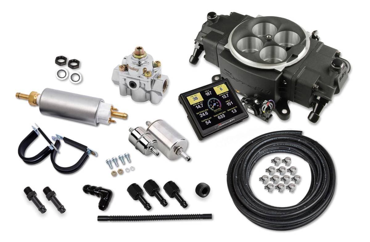 Holley Super Sniper Stealth EFI 4150 Self-Tuning Fuel Injection Master Kit 650 HP - Black Ceramic
