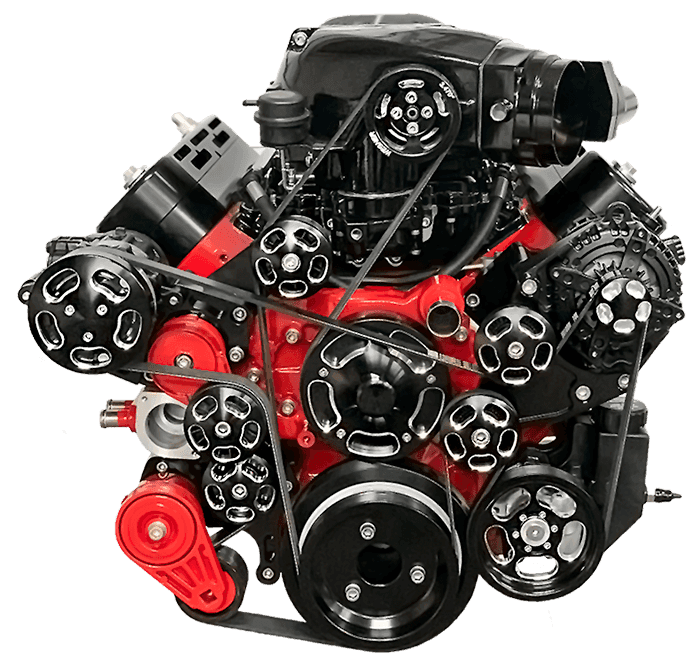 Wegner 10 Rib Serpentine Drive System For Camaro LS Using Whipple 3.0L/3.8L Supercharger - Alternator and WP