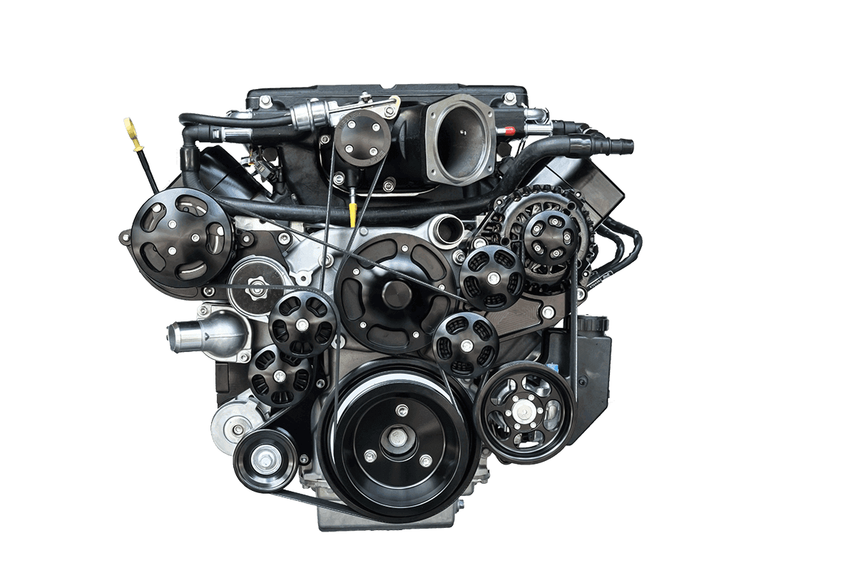 Wegner 8 Rib LS FEAD System For Edelbrock E-Force TVS2300 Superchargers With Alternator, PS And WP - Corvette Beltline