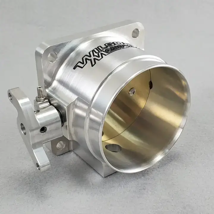 Wilson Manifolds 90MM Billet Throttle Body W/ IAC Provision - Silver Machined Finish