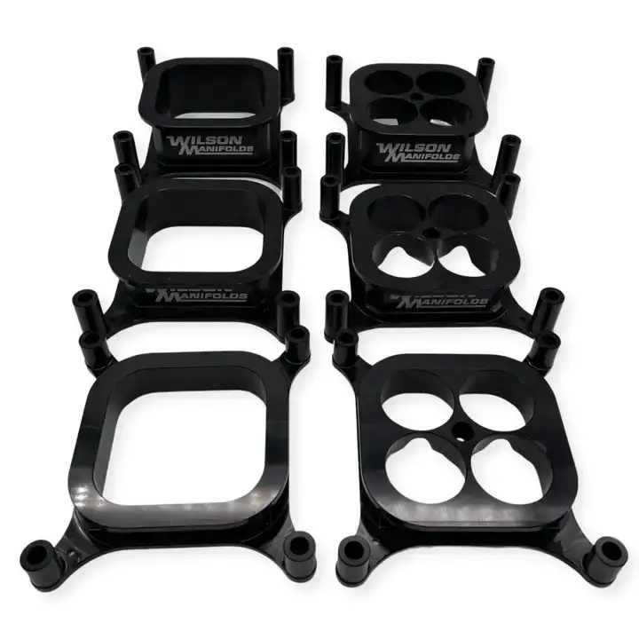 Wilson Manifolds 4150 Carburetor Spacer Set - 6 4150 Open & Tapered Spacers 