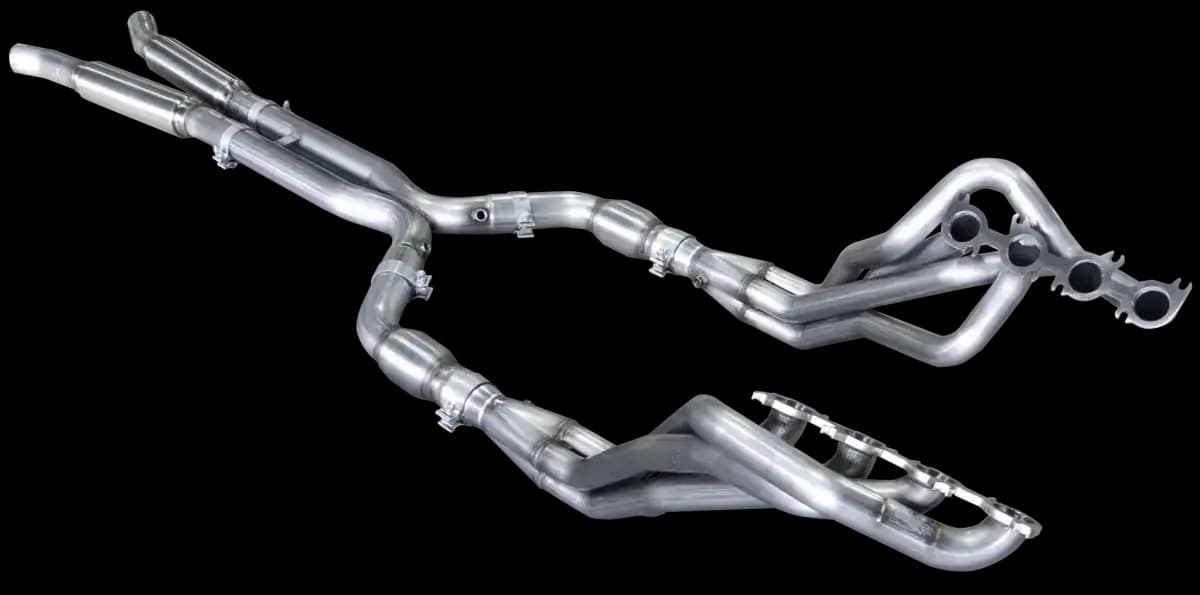 ARH Shelby GT350 Mustang 2016+ 1-7/8" x 3" Long Tube Headers With Full Catted X-Pipe System Quad Stainless Steel Exhaust Tips