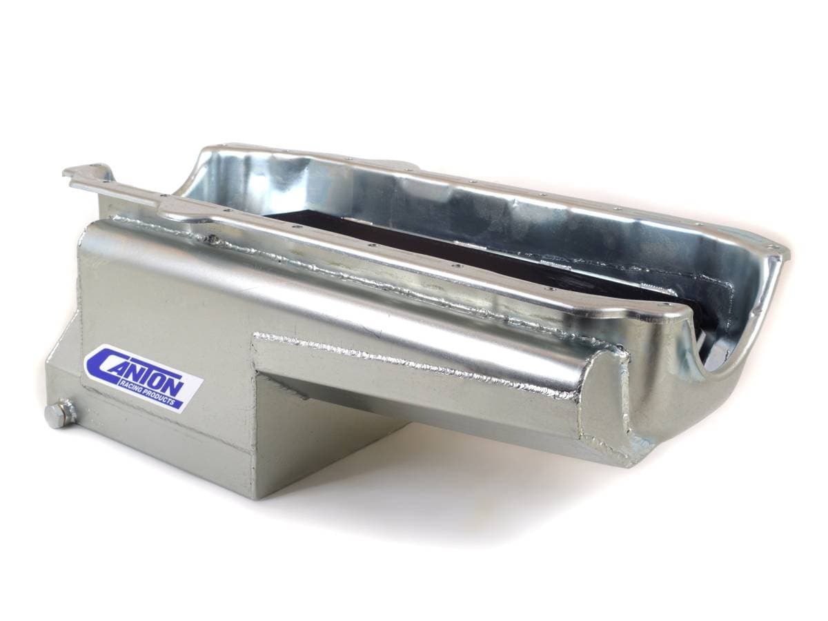 Canton Drag Race Chevy SBC Pre-1985 Blocks w/ Left Side Dipstick Oil Pan - Silver