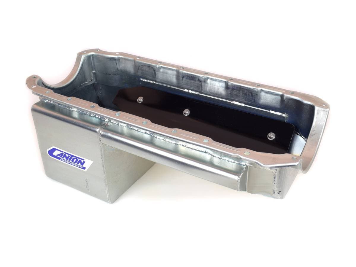 Canton Drag Race Chevy BBC Mark 4 Blocks With Aftermarket Offset Starters Oil Pan - Silver