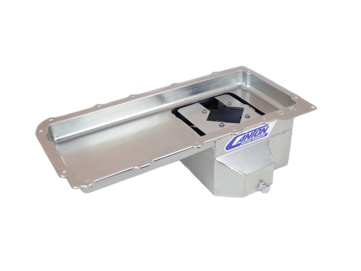 GM LS1/LS6 SBC Rear Sump Road Race Baffled Canton Oil Pan - Silver 