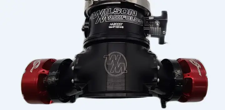 Wilson Manifolds 123MM Billet Blow Off Assembly W/ 123MM TB & 3" Connectors - Anodized Black