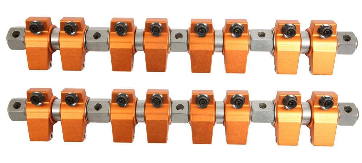 Harland Sharp Small Block Mopar 7/8" Shaft Mount Roller Rocker Arms, 1.6 Ratio, for Edelbrock Victor / IndyBrock Heads