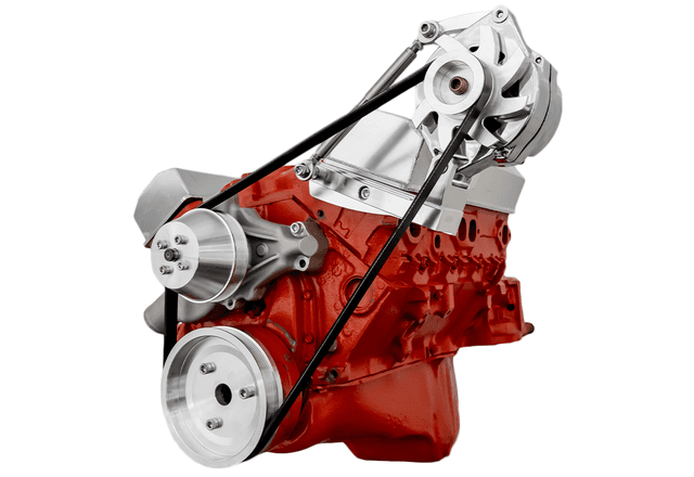 CVF Chevy Small Block Serpentine Conversion System with Alternator Only Bracket (6 Rib) - Polished