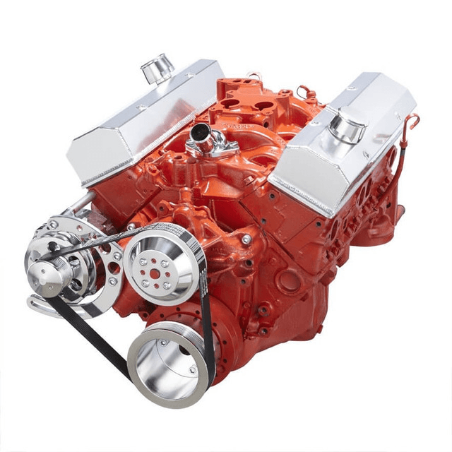 CVF Chevy Small Block Serpentine Conversion System with Alternator Only Bracket, For Long Water Pump - Polished