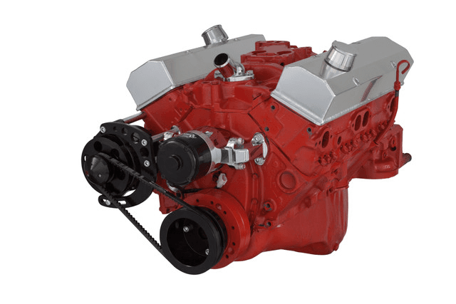 CVF Chevy Small Block V-Belt System with Alternator Only Bracket, For Electric Water Pump - Black