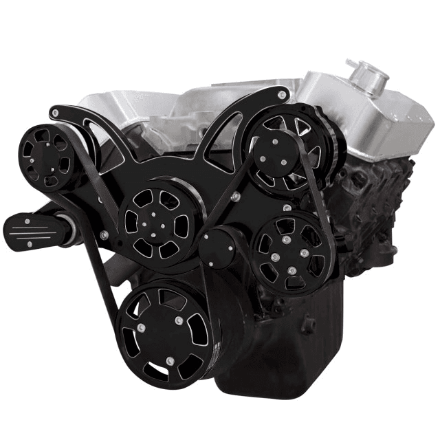 CVF Chevy Big Block Serpentine System with Power Steering & Alternator (All Inclusive) - Black Diamond