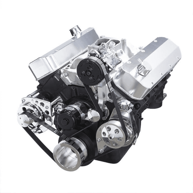 CVF Chevy Big Block Serpentine Serpentine Conversion Kit with AC, Alternator & Power Steering Brackets, For Electric Water Pump - Polished