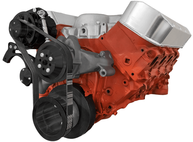 CVF Chevy Big Block Serpentine Serpentine Conversion Kit with Mid-Mount Alternator Only, Long Water Pump - Black