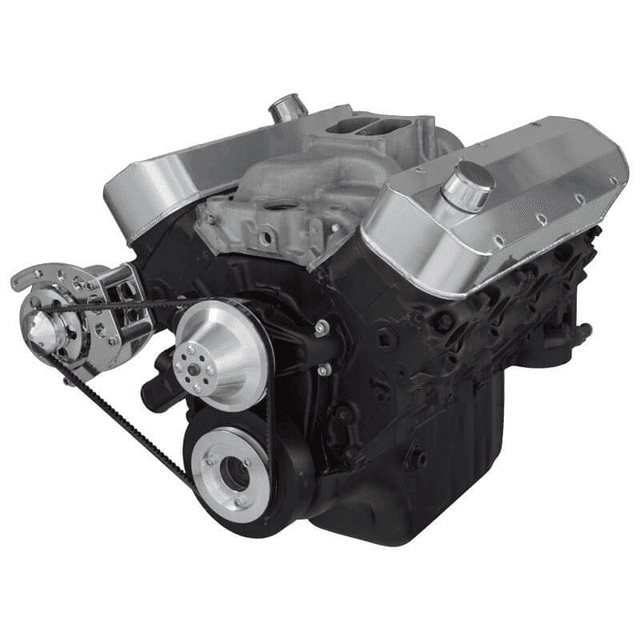 CVF Chevy Big Block V-Belt System with Alternator Only Brackets, For Short Water Pump - Polished