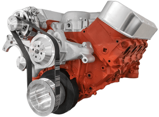 CVF Chevy Big Block Serpentine Serpentine Conversion Kit with Mid-Mount Alternator Only, Long Water Pump - Polished