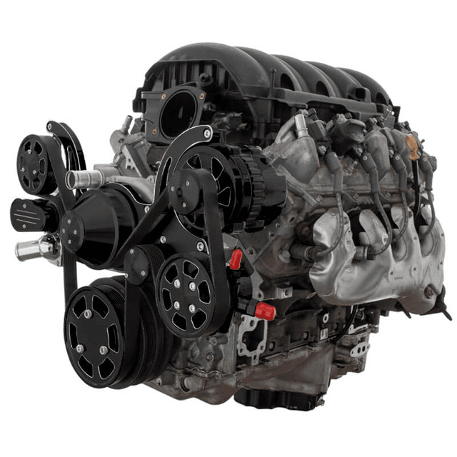 CVF Chevy LT1 Gen V Serpentine System with Power Steering & Alternator - Black Diamond (All Inclusive)