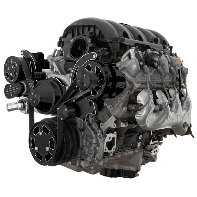 CVF Chevy LT1 Gen V Serpentine System with AC & Alternator - Black Diamond (All Inclusive)