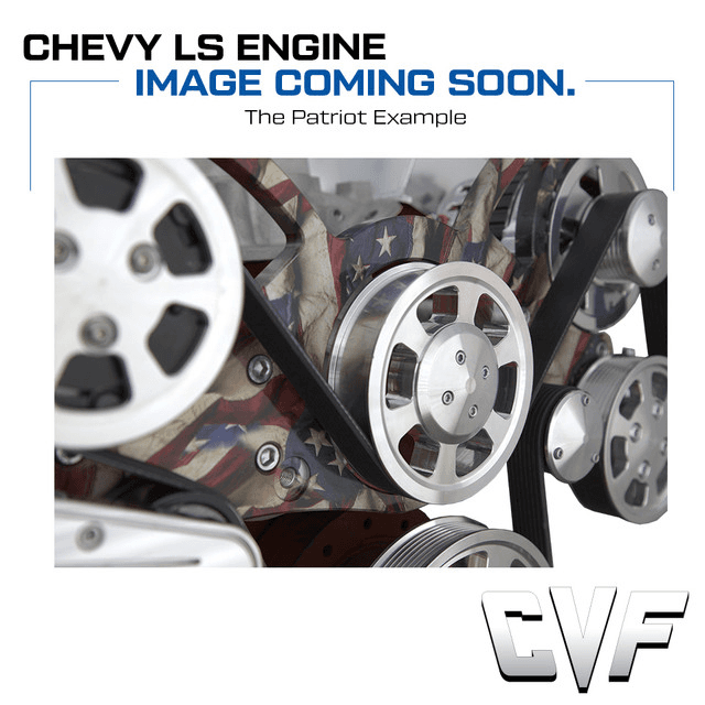 CVF Chevy LS Mid-Mount Serpentine System with AC, Alternator & Power Steering - Patriotic Plating (All Inclusive)