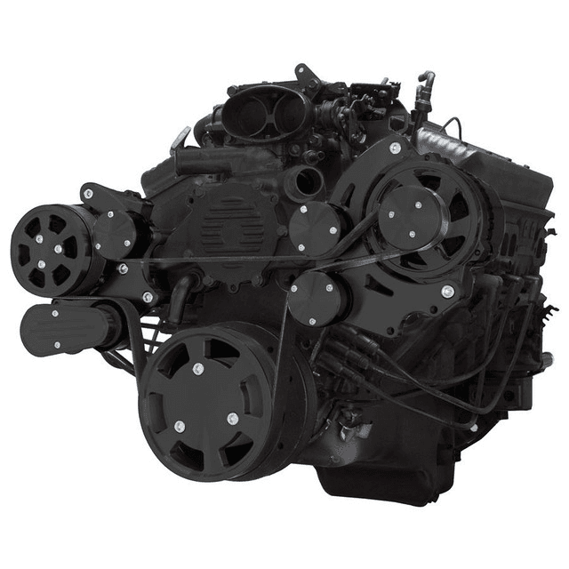CVF Chevy LT1 Gen II Serpentine System with AC & Alternator - Black (All Inclusive)