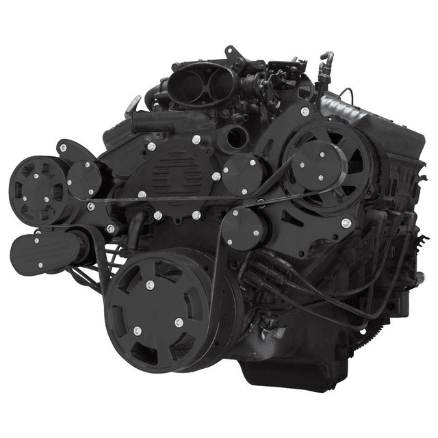 CVF Chevy LT1 Gen II Serpentine System with Alternator Only - Black (All Inclusive)