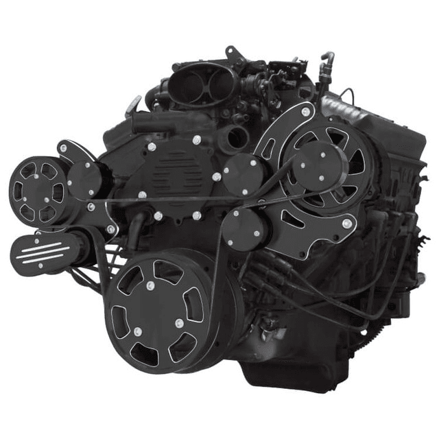 CVF Chevy LT1 Gen II Serpentine System with Alternator Only - Black Diamond (All Inclusive)