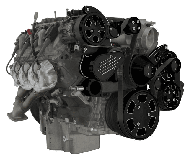CVF Chevy LT4 Wet Sump Gen V 8-Rib Serpentine System with AC, Power Steering & Alternator - Black Diamond (All Inclusive)