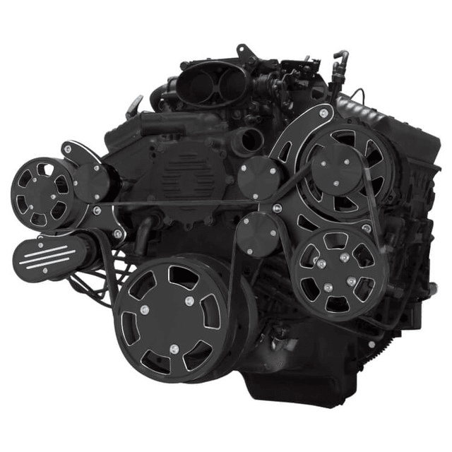 CVF Chevy LT1 Gen II Serpentine System with Power Steering & Alternator - Black Diamond (All Inclusive)