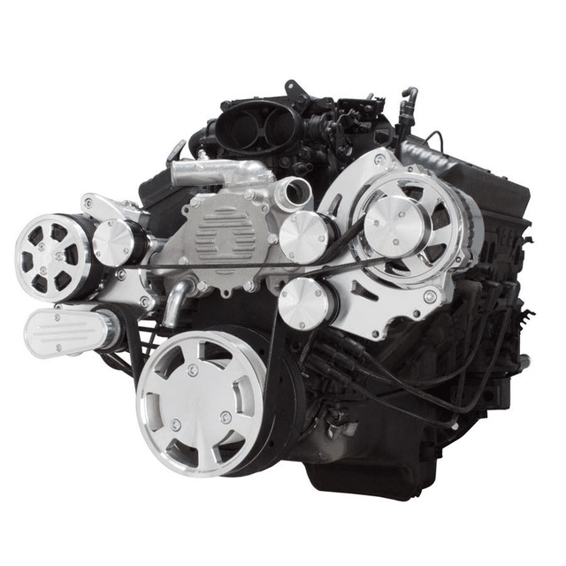 CVF Chevy LT1 Gen II Serpentine System with AC & Alternator - Polished (All Inclusive)