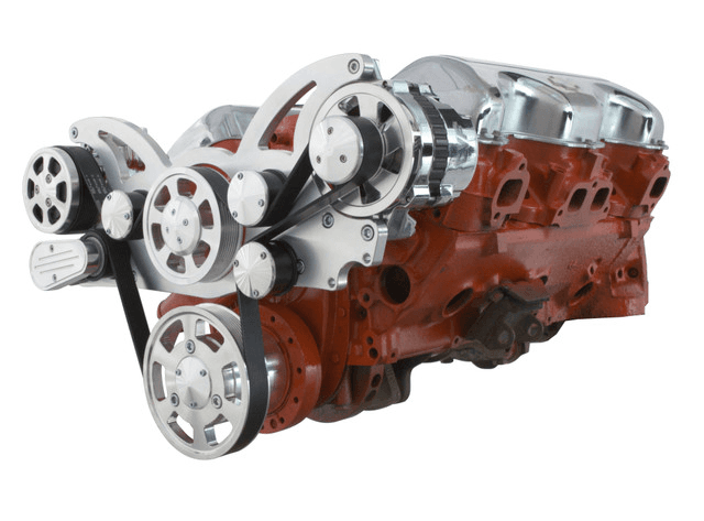 CVF Chevy BBC 348 & 409 Serpentine System with AC and ALT - Polished (All Inclusive)