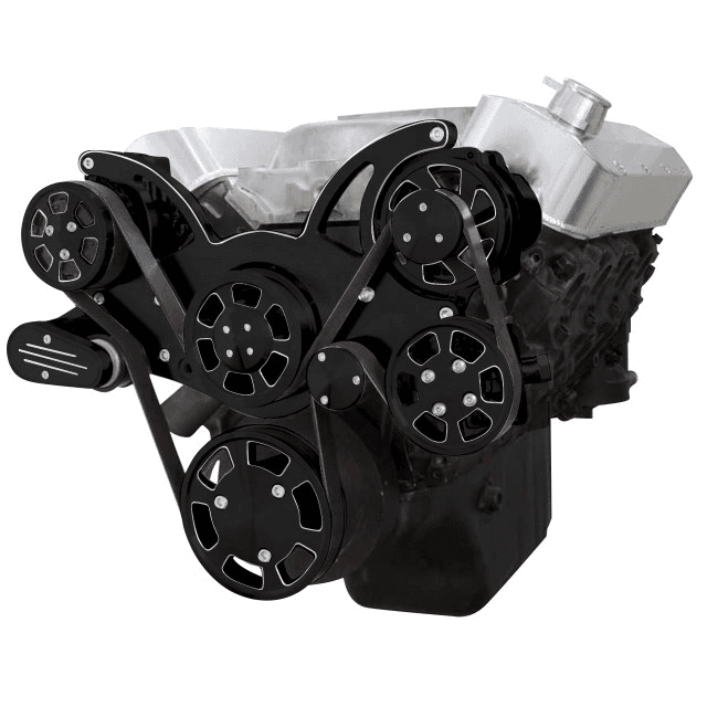 CVF Chevy BBC Gen VI Serpentine System with AC, Power Steering & Alternator - Black Diamond (All Inclusive)