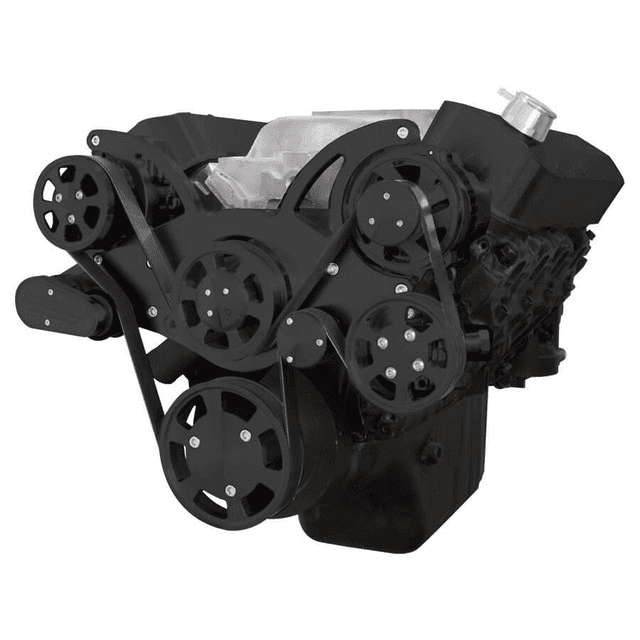 CVF Chevy BBC Gen VI Serpentine System with Power Steering & Alternator - Black (All Inclusive)