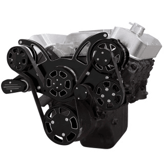 CVF Chevy BBC Gen VI Serpentine System with Power Steering & Alternator - Black Diamond (All Inclusive)