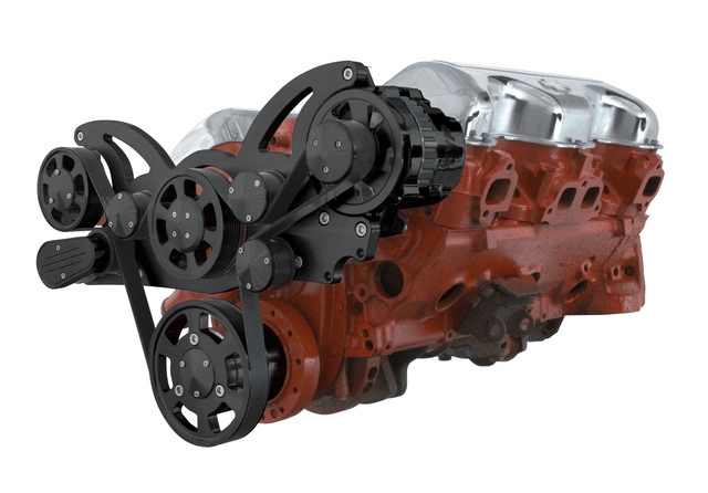 CVF Chevy BBC 348 & 409 Serpentine System with ALT Only - Black (All Inclusive)