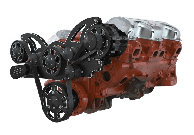 CVF Chevy BBC 348 & 409 Serpentine System with ALT Only - Black Diamond (All Inclusive)