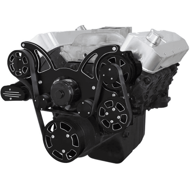 CVF Chevy BBC Gen VI Serpentine System with Power Steering & Alternator with Electric Water Pump - Black Diamond (All Inclusive)