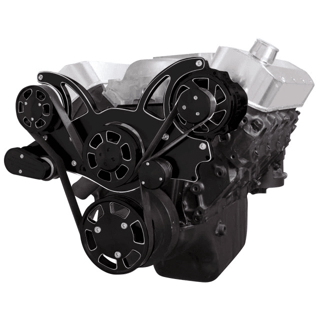 CVF Chevy BBC Gen VI Serpentine System with Alternator Only - Black Diamond (All Inclusive)
