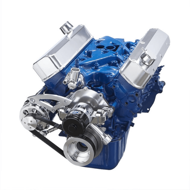 CVF Ford SBF 289, 302 & 351W Serpentine Conversion with Alternator Only Brackets, For Electric Water Pump - Polished