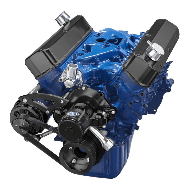 CVF Ford SBF 289, 302 & 351W Serpentine Conversion with Alternator Only Brackets, For Electric Water Pump - Black