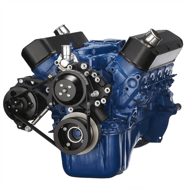 CVF Ford SBF 289, 302 & 351W Serpentine Conversion with Alternator Only - Black
