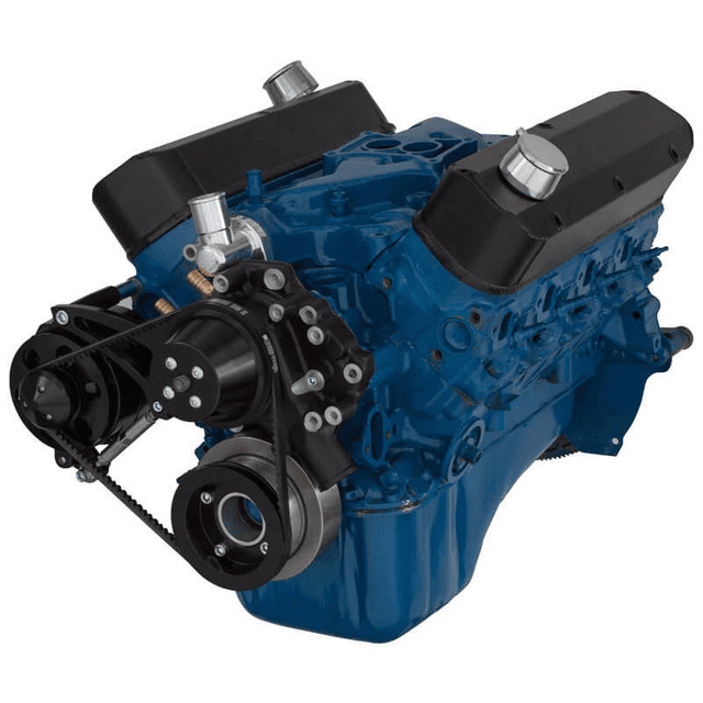 CVF Ford SBF 289, 302 & 351W V-Belt System with Alternator Bracket Only, For High Flow Water Pump - Black