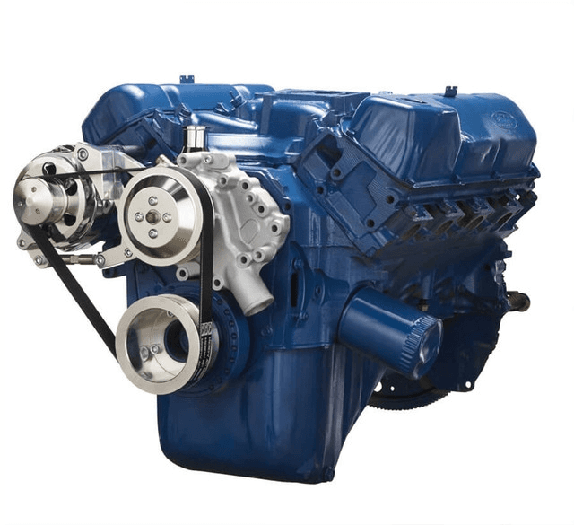 CVF Ford SBF 351C, 351M & 400 Serpentine Conversion with Alternator Only Bracket, For High Flow Water Pump - Polished