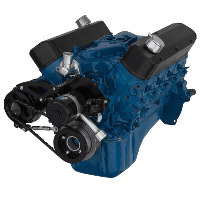 CVF Ford SBF 289, 302 & 351W V-Belt System with Alternator Only Bracket, For Electric Water Pump - Black