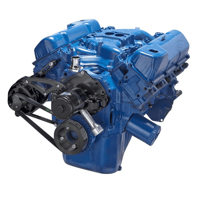 CVF Ford SBF 351C, 351M & 400 Serpentine Conversion with Alternator Only Bracket, For Electric Water Pump - Black