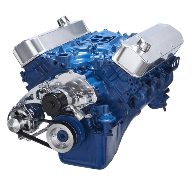 CVF Ford BBF 429 & 460 Serpentine Conversion System with Alternator Only Bracket, For Electric Water Pump - Polished
