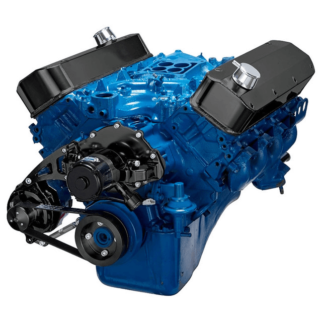 CVF Ford BBF 429 & 460 Serpentine Conversion System with Alternator Only Bracket, For Electric Water Pump - Black