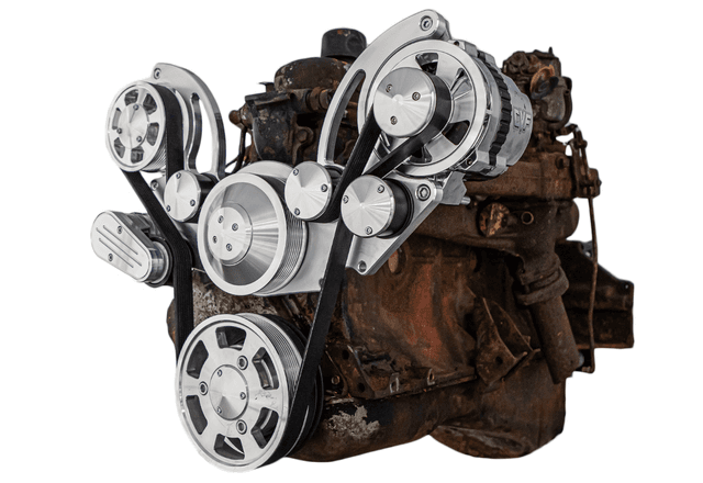 CVF Chevy Straight 6 Serpentine System with ALT Only - Polished (All Inclusive)