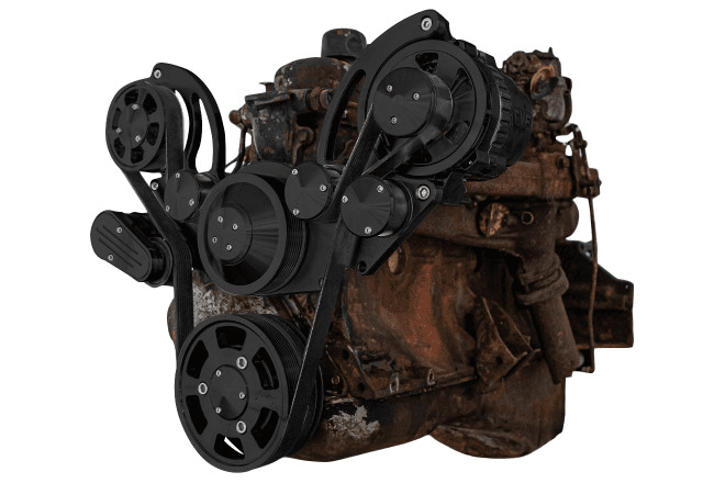 CVF Chevy Straight 6 Serpentine System with ALT Only - Black (All Inclusive)